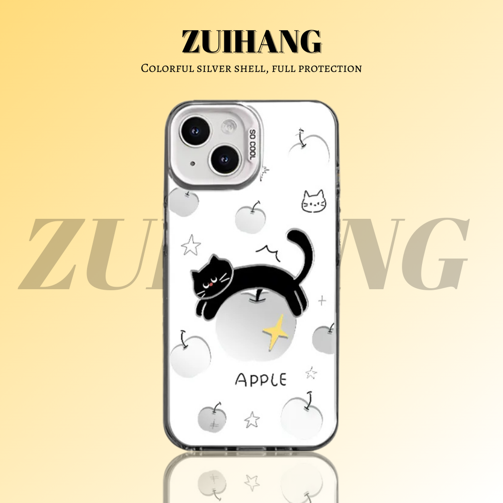 可愛卡通彩銀線條漸變防摔手機殼