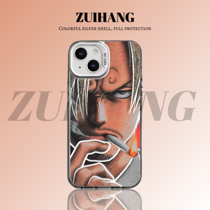 海賊王 彩銀線條漸變防摔手機殼