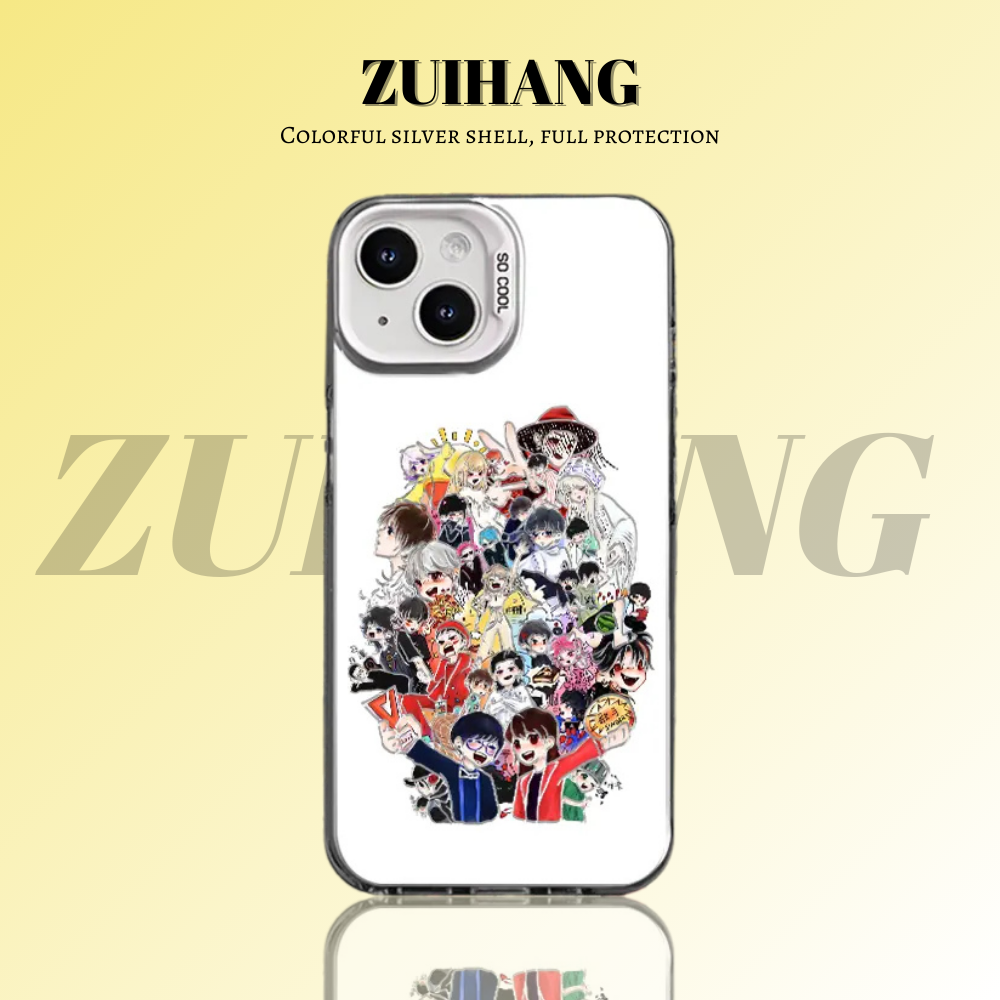 【大集合3.0】動漫彩銀線條漸變防摔手機殼