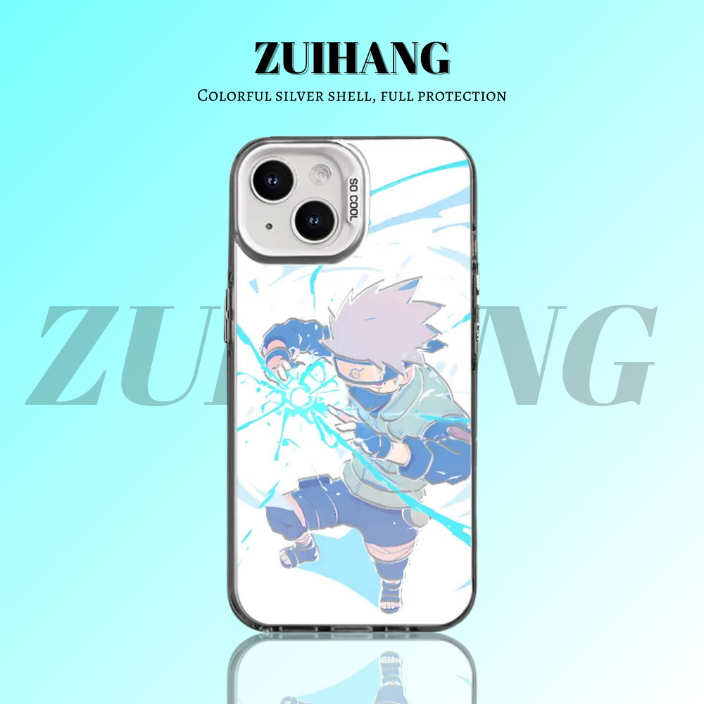 火影忍者彩銀線條漸變防摔手機殼