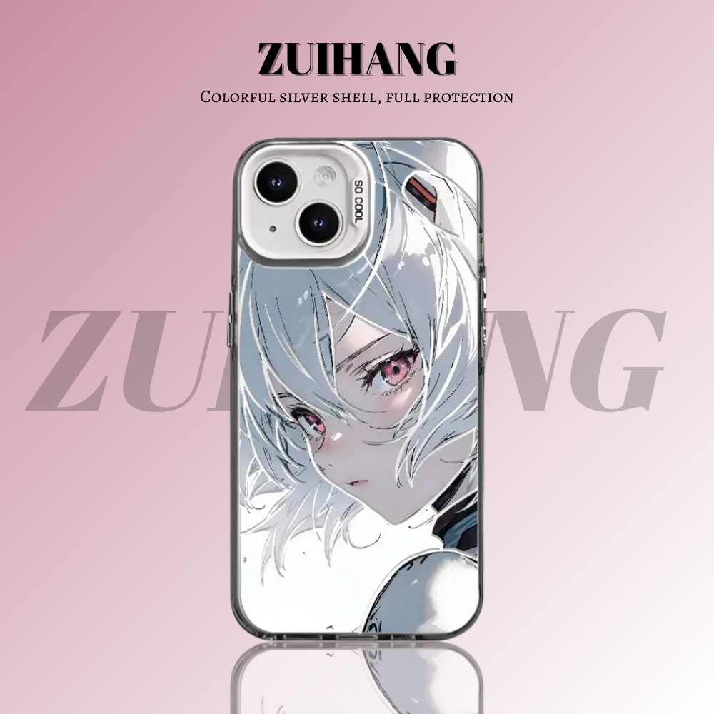 EVA新世紀福音戰士彩銀線條漸變防摔手機殼