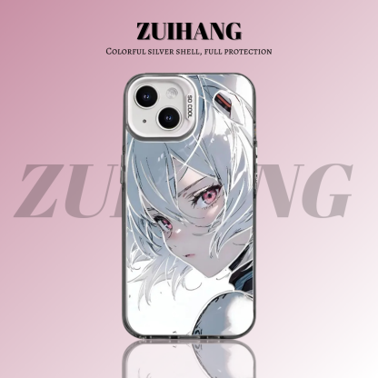 EVA新世紀福音戰士彩銀線條漸變防摔手機殼