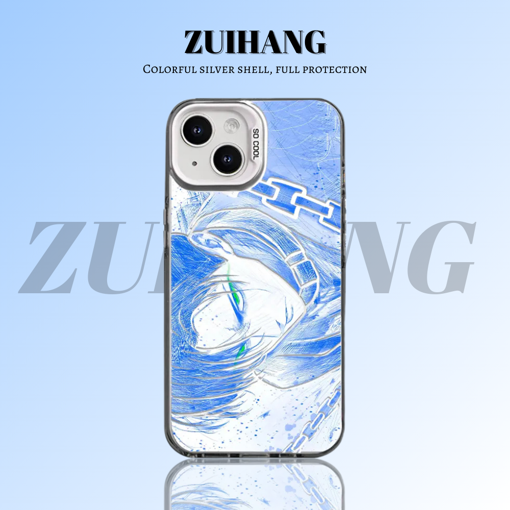 進擊的巨人彩銀線條漸變防摔手機殼