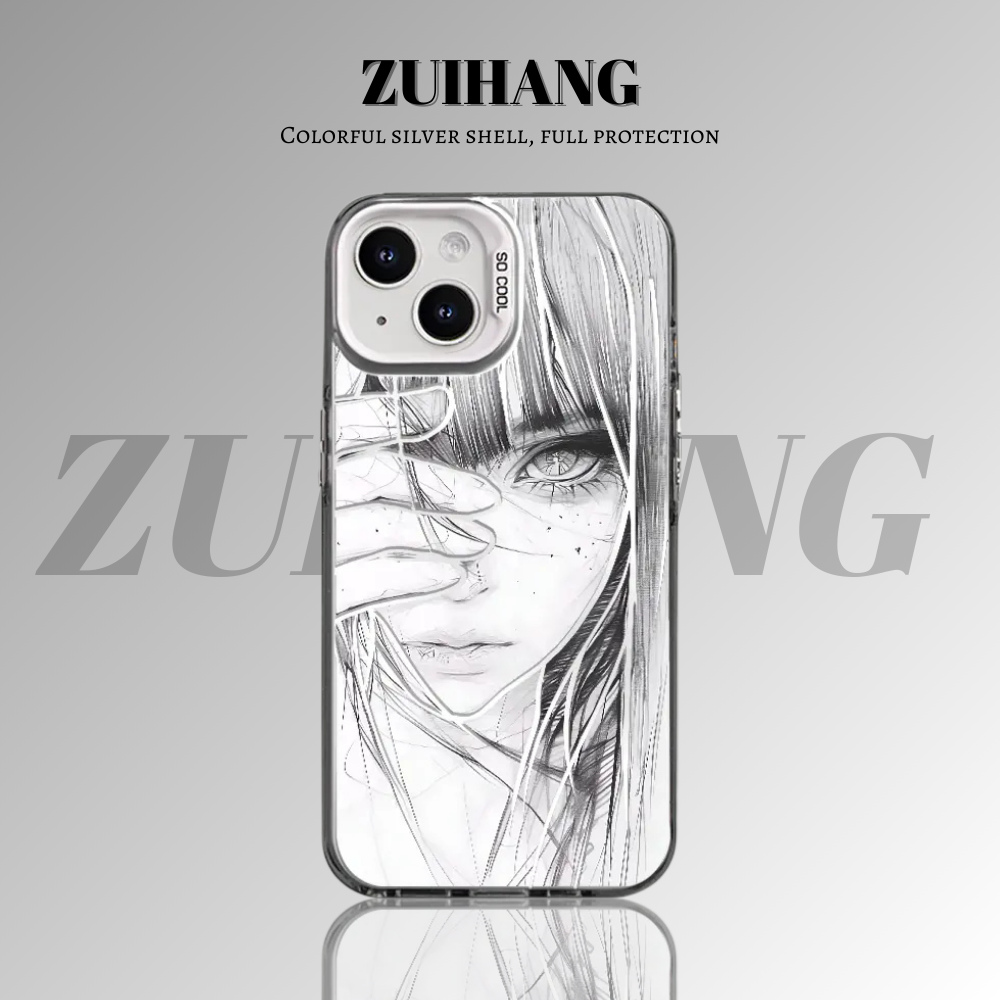 【大集合3.0】動漫彩銀線條漸變防摔手機殼