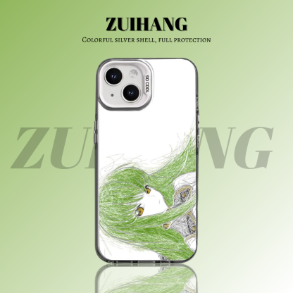 反叛的魯路修彩銀線條漸變防摔手機殼