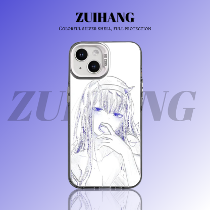 DARLING in the FRANKXX彩銀線條漸變防摔手機殼