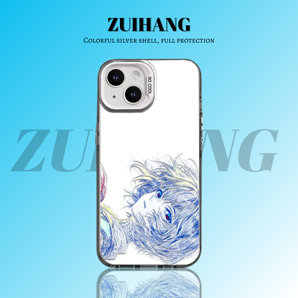 EVA新世紀福音戰士彩銀線條漸變防摔手機殼