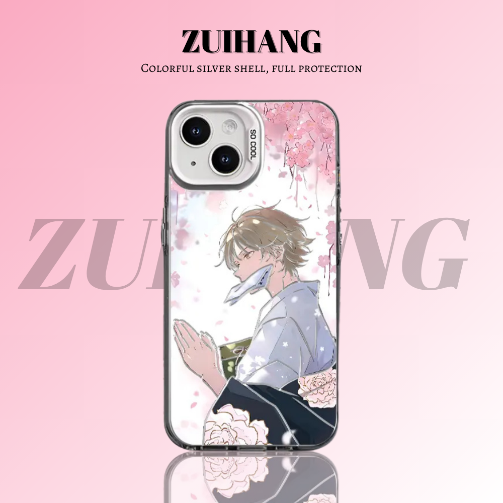 夏目友人帳彩銀線條漸變防摔手機殼