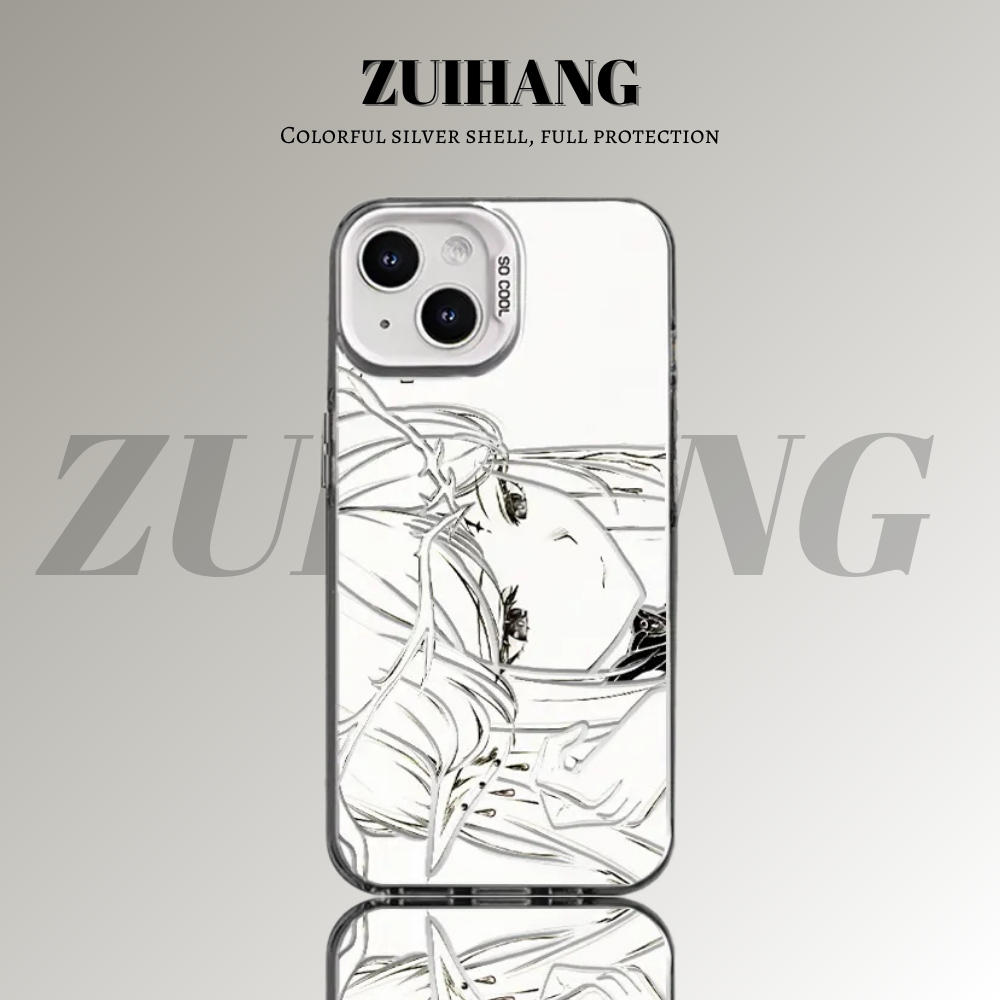 鳴潮彩銀線條漸變防摔手機殼