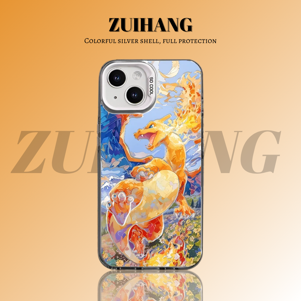 寶可夢彩銀線條漸變防摔手機殼