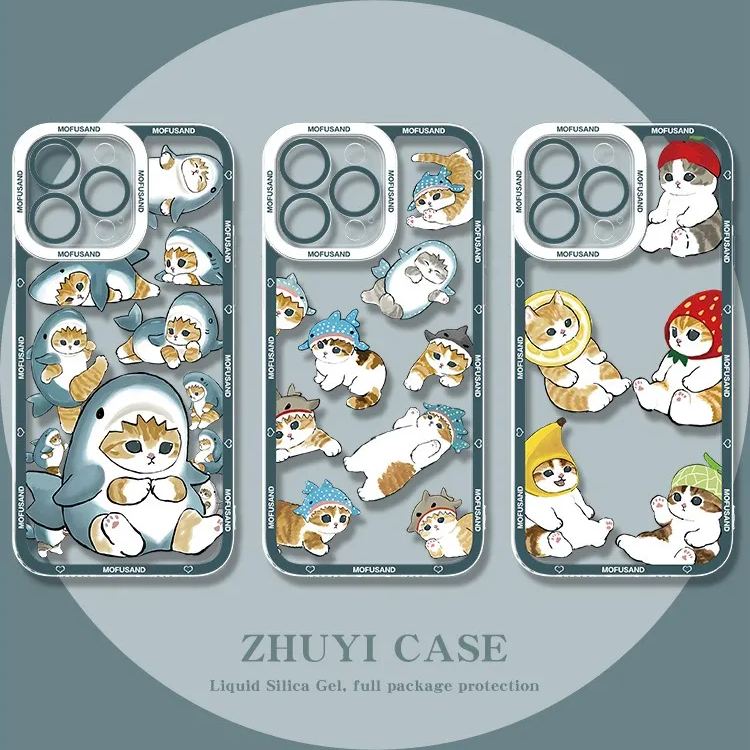 蘋果 系列Mofusand鯊魚貓天使眼透明防摔軟殼