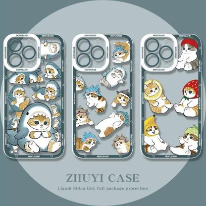 蘋果 系列Mofusand鯊魚貓天使眼透明防摔軟殼