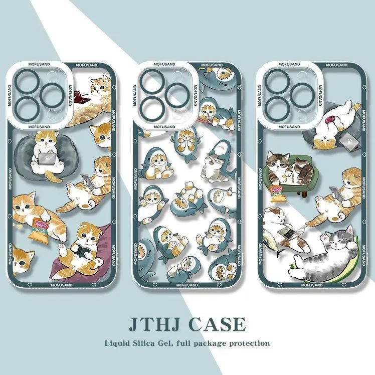 蘋果 系列Mofusand鯊魚貓天使眼透明防摔軟殼