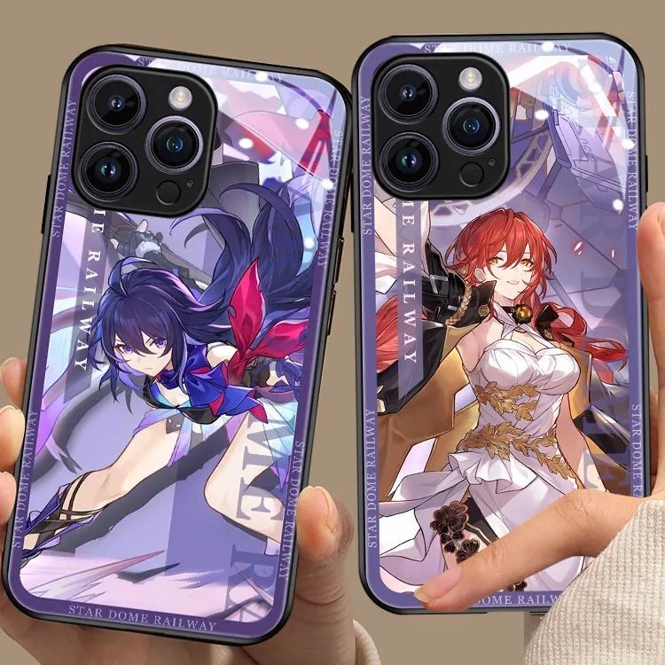 蘋果 系列崩壞星穹鐵道新款高清全包防摔玻璃殼