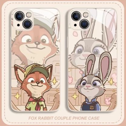 蘋果 系列瘋狂動物城新款高清全包防摔玻璃殼