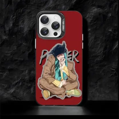 權志龍GD 彩銀線條漸變防摔手機殼