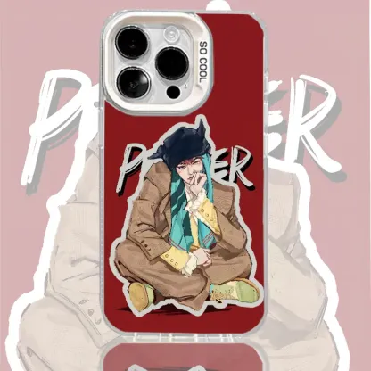 權志龍GD 彩銀線條漸變防摔手機殼