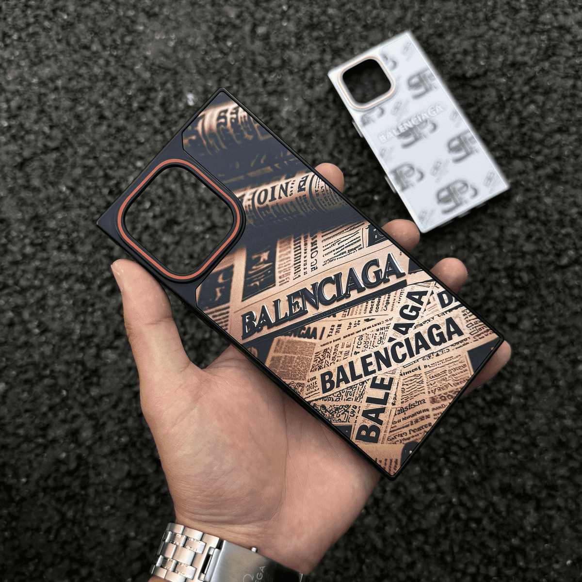 潮牌漸變方形磁吸手機殼