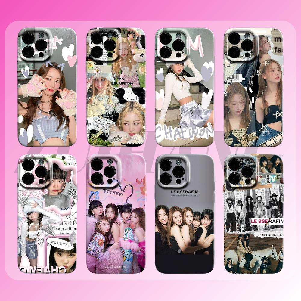 Lesserafim高清彩繪全包防摔菲林殼