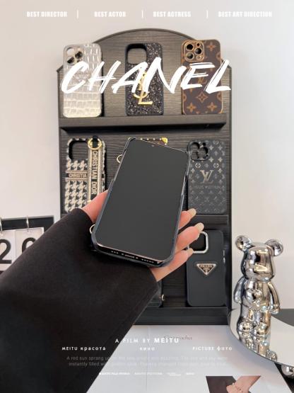 香奈兒荔枝紋卡包鏈條手機殼