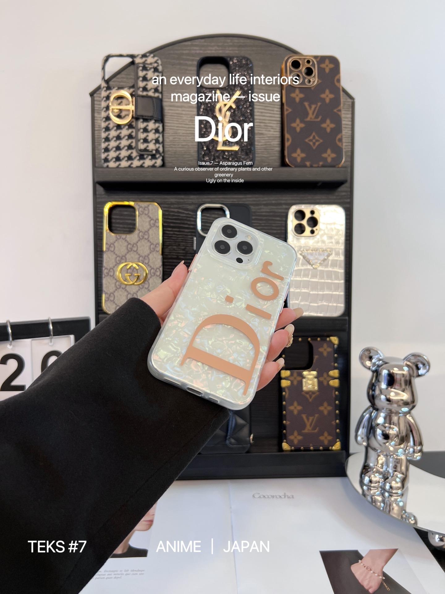 迪奧貝殼網磨砂全包手機殼