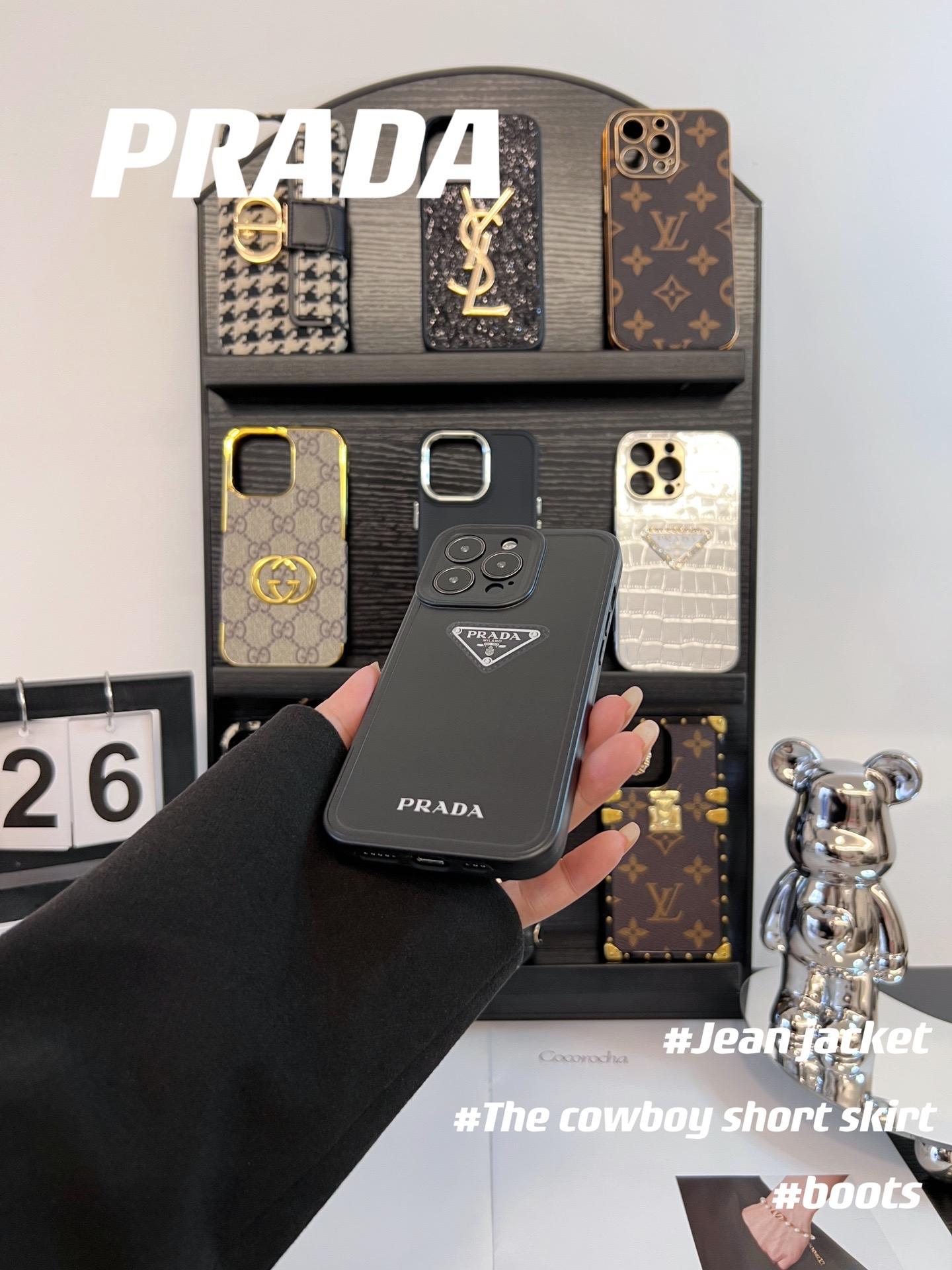 普拉達磨砂全包手機殼