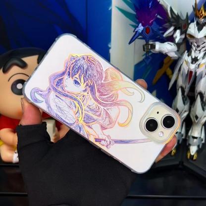 鬼滅之刃 極光\彩銀 線條漸變防摔手機殼