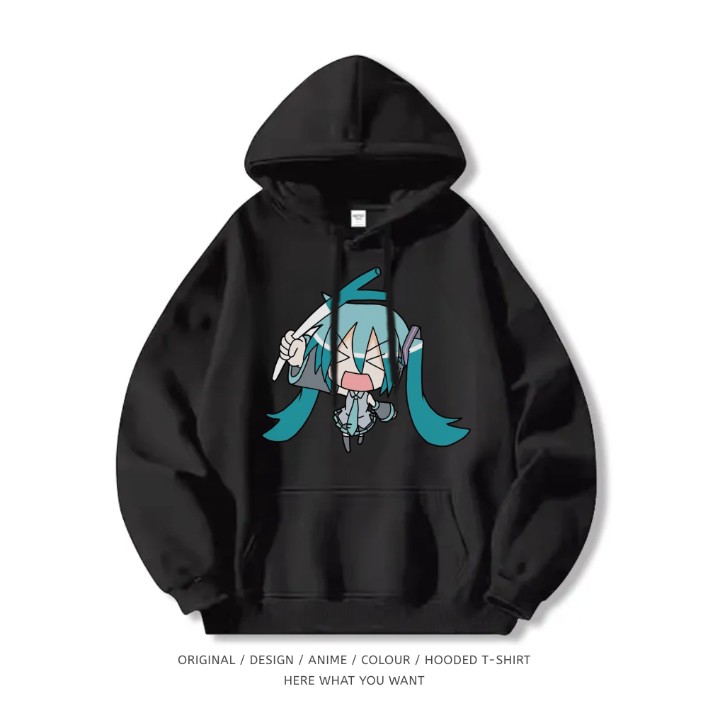 初音未來 聯名衛衣2025秋冬新款 親子情侶裝連帽衛衣