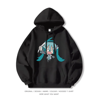 初音未來 聯名衛衣2025秋冬新款 親子情侶裝連帽衛衣