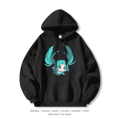 初音未來 聯名衛衣2025秋冬新款 親子情侶裝連帽衛衣