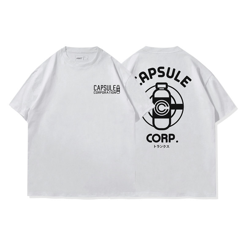 七龍珠膠囊公司制服水洗做舊 2026親子情侶男女同款 印花水洗短袖