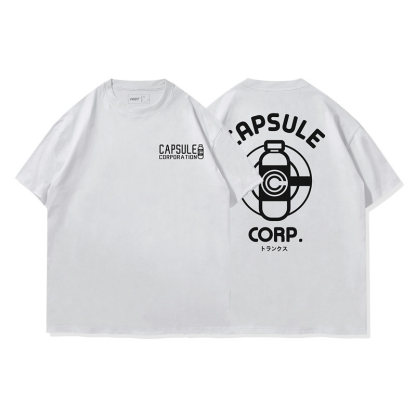 七龍珠膠囊公司制服水洗做舊 2026親子情侶男女同款 印花水洗短袖