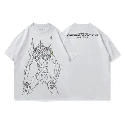 EVA初號機 水洗做舊 2026親子情侶男女同款 印花水洗短袖