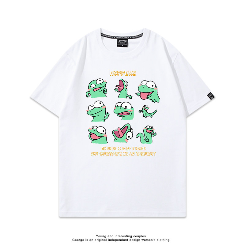 河狸世界 2026親子情侶男女同款 印花短袖T恤