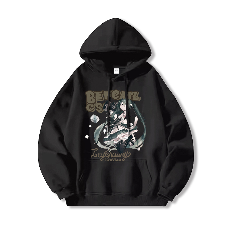 初音未來新款 親子情侶男女連帽衛衣