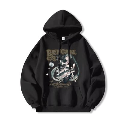 初音未來新款 親子情侶男女連帽衛衣