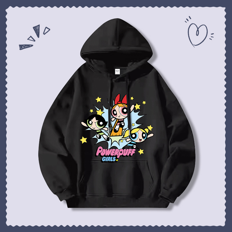 飛天小女警新款 親子情侶男女連帽衛衣