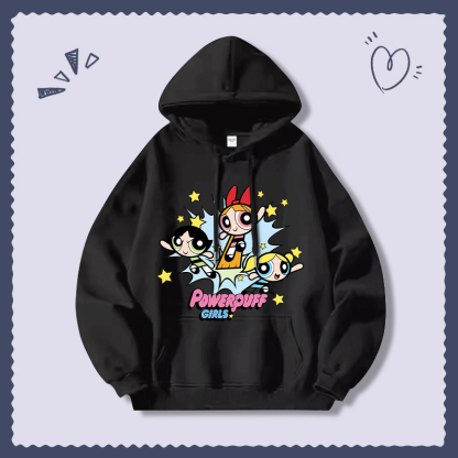 飛天小女警新款 親子情侶男女連帽衛衣