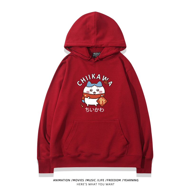 新年chiikawa 2026秋冬新款親子情侶裝 圓領長袖/連帽衛衣