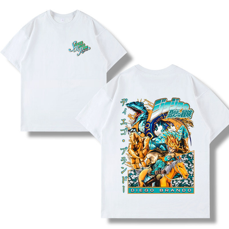 飆馬野郎jojo的奇妙冒險 2026親子情侶男女同款 印花短袖T恤