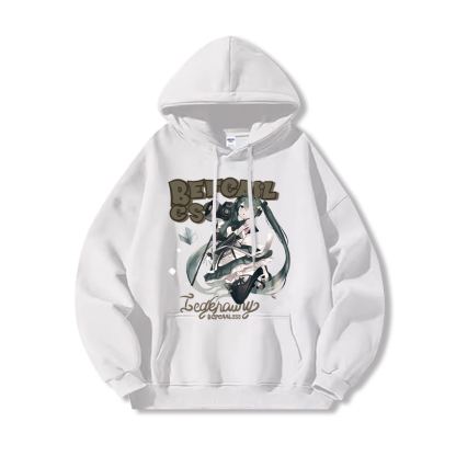 初音未來新款 親子情侶男女連帽衛衣