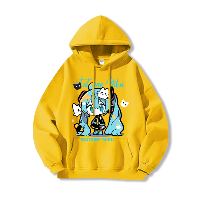 初音未來新款 親子情侶男女連帽衛衣