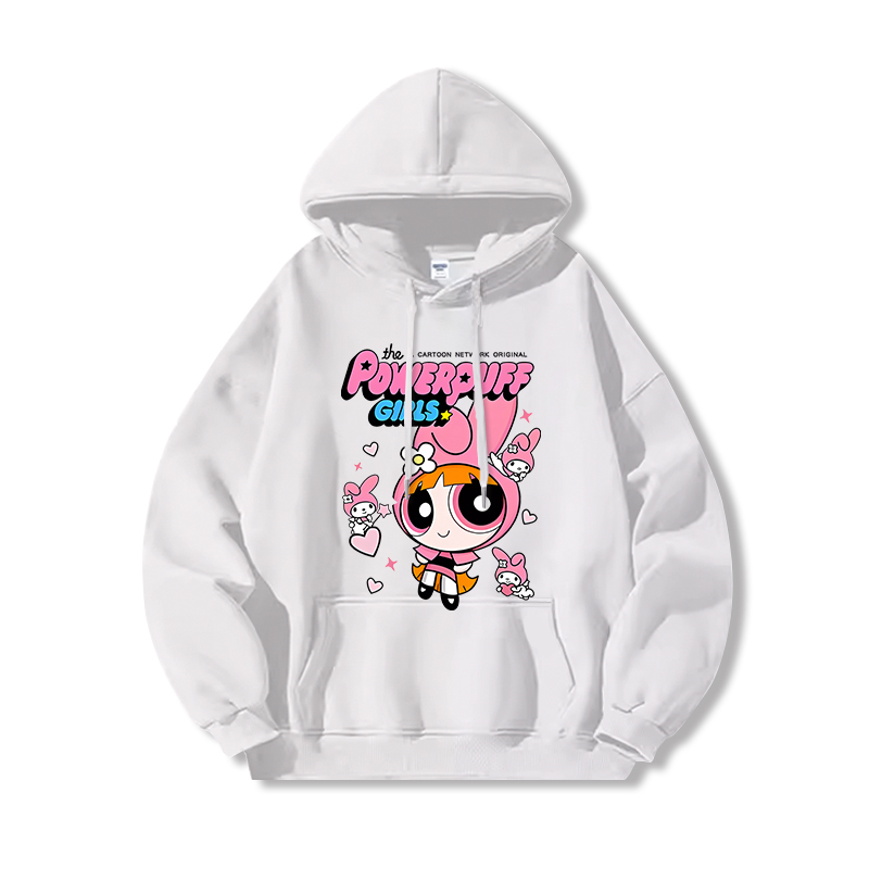 三麗鷗X飛天小女警新款 親子情侶男女連帽衛衣