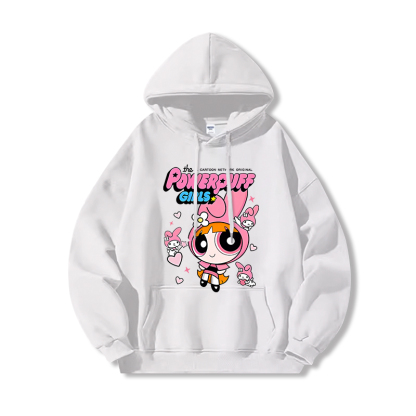 三麗鷗X飛天小女警新款 親子情侶男女連帽衛衣