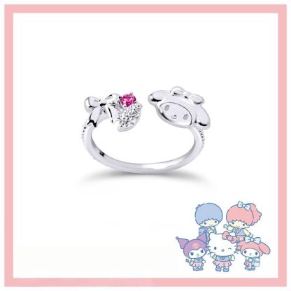 三麗鷗 My Melody 美樂蒂 草莓晶鑽玫瑰金系列配飾