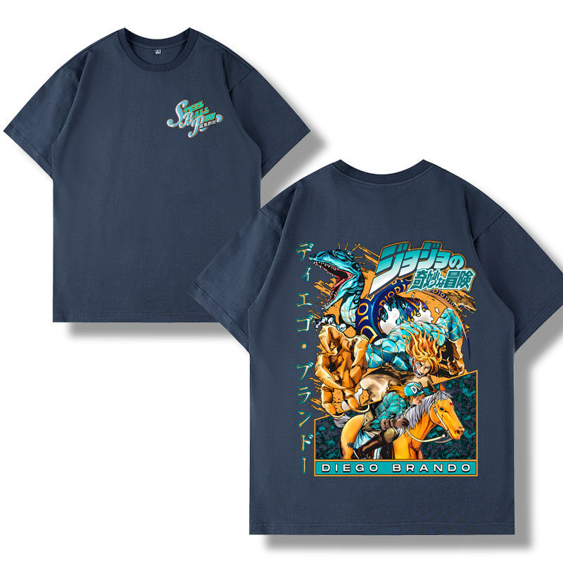 飆馬野郎jojo的奇妙冒險 2026親子情侶男女同款 印花短袖T恤