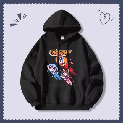 飛天小女警新款 親子情侶男女連帽衛衣