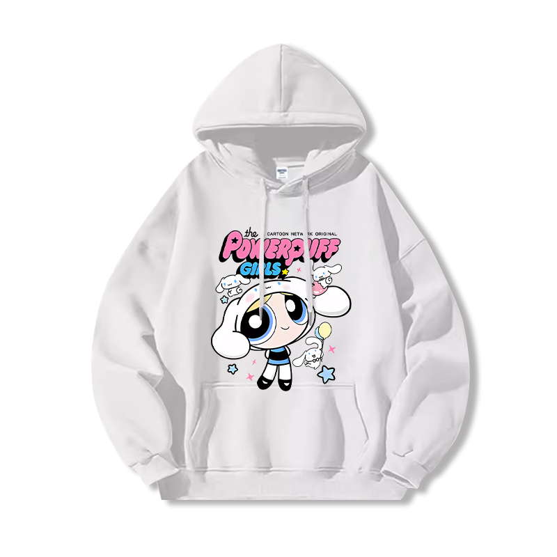 三麗鷗X飛天小女警新款 親子情侶男女連帽衛衣