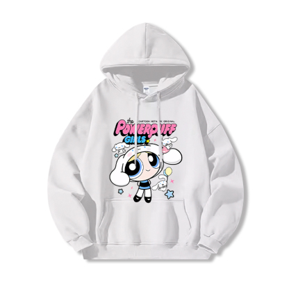 三麗鷗X飛天小女警新款 親子情侶男女連帽衛衣