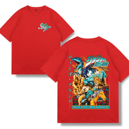 飆馬野郎jojo的奇妙冒險 2026親子情侶男女同款 印花短袖T恤